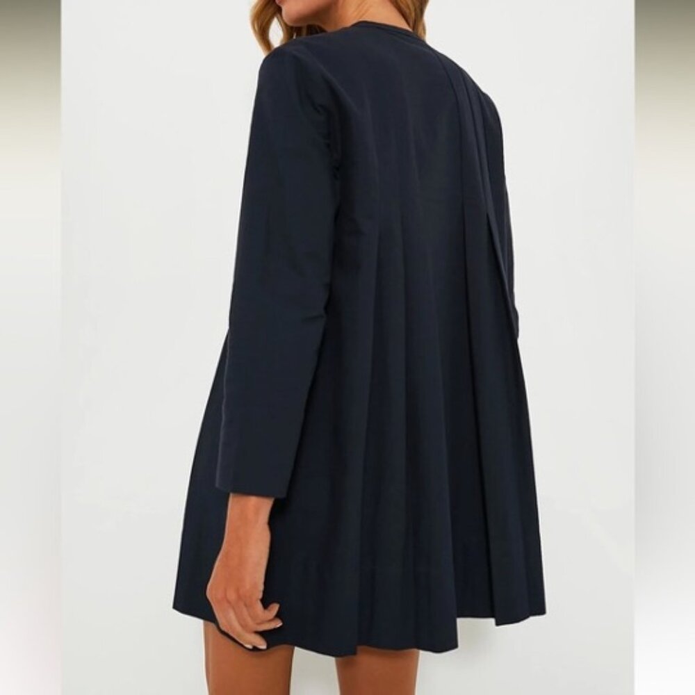 Tuckernuck Luella Dress Navy Pleated A Line Mini XXXL NWT Long Sleeves - Picture 4 of 13